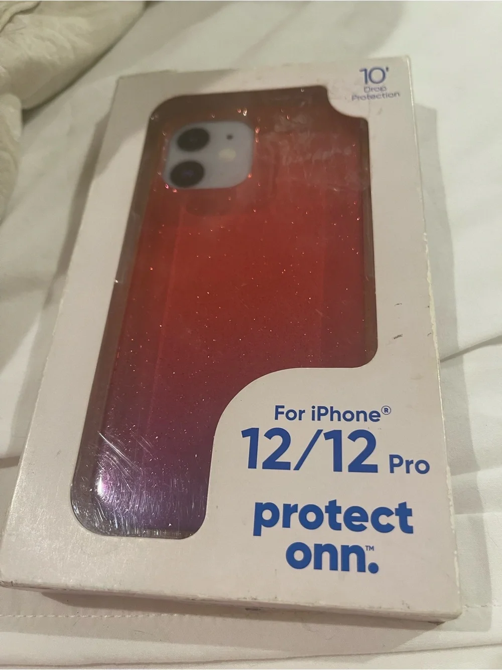 onn Purple and Pink Glitter Ombre Phone Case for iPhone 12/12Pro NEW